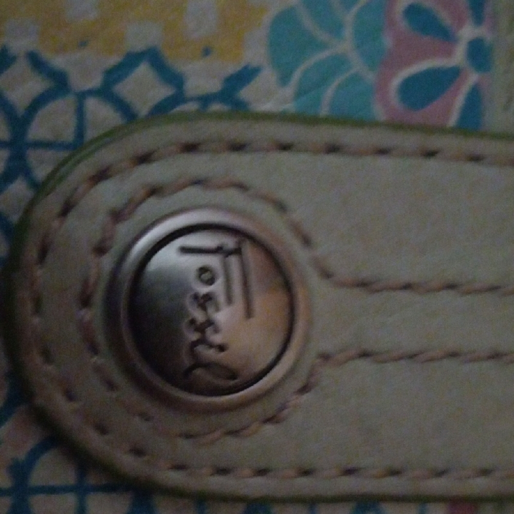 Vintage Fossil Green And Yellow Wallet - image 7